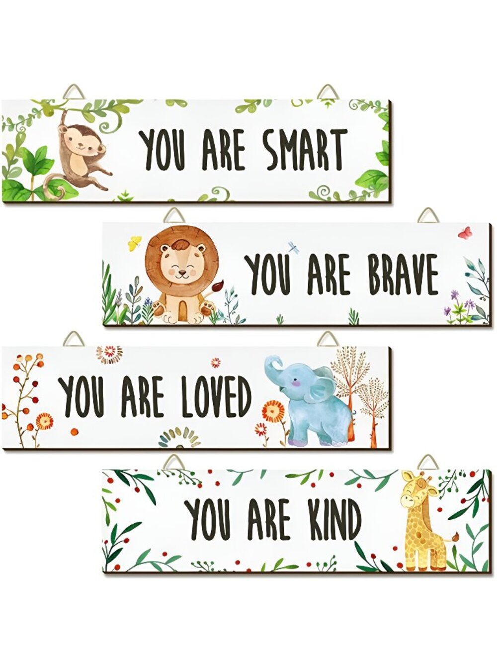 4 Pieces Baby Nursery Decor Unframed Wall Art Bedroom Decor (Woodland Animal)